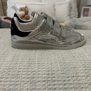Isabel Marant Silver Goatskin Beth Sneakers size 40